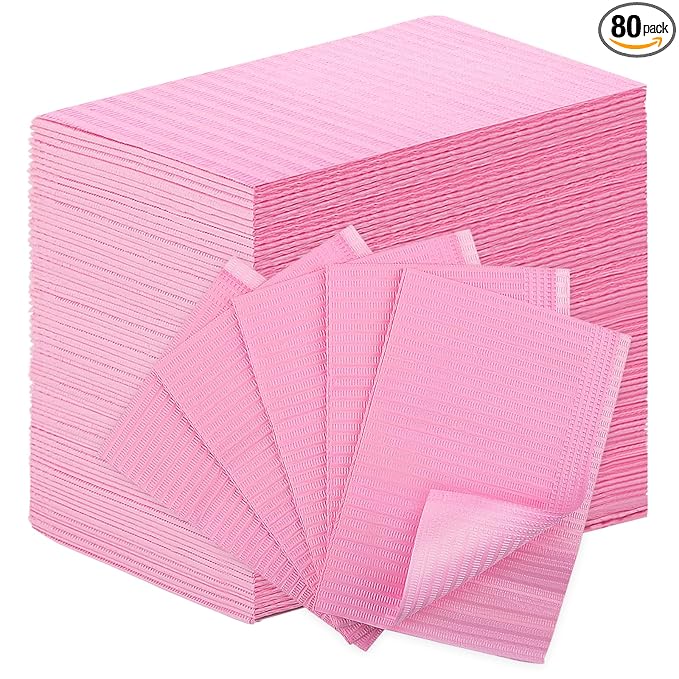 80pcs Disposable Nail Mats Foldable Nail Paper Towels for Table Acrylic Nail Practice Sheet, 3 Ply Waterproof Clean Nail Table Practice Mat for Salon Manicure Tattoo,Nail Art Accessories13 x18 (Pink)