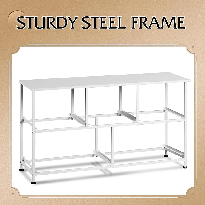 WLIVE Wide Dresser for Bedroom, 5 Drawer Chest of Drawers, White | 5 roomy fabric drawers, Wide storage design, Bedroom or closet use, Sturdy steel frame, Smooth wood tabletop