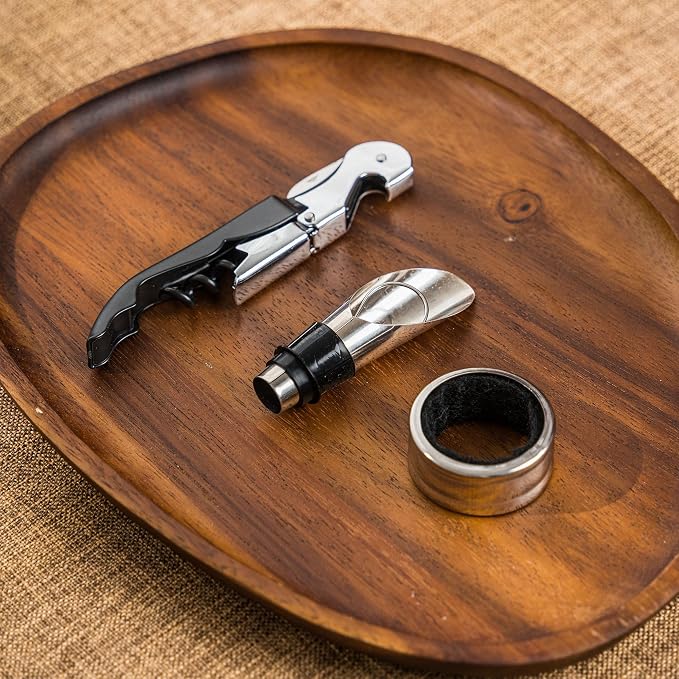 Wine Box, 2 Bottle Top Handle with 3 Accessory Gift for Wedding,Party,Gift,Birthday,Vintage Walnut wood Wine Storage Box for Home Bar Decor,Handmade Premium Carrier Case