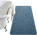 LOCHAS Luxury Bathroom Rug Shaggy Bath Mat 24 x 48 Inch, Denim Blue | Washable Non Slip Bath Rugs for Bathroom Shower, Soft Plush Chenille Absorbent Carpets
