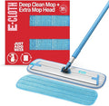 E-Cloth Deep Clean Mop with Extra Mop Replacement Head, Microfiber Mop, Perfect Floor Cleaner for Hardwood, Laminate, Tile and Stone Flooring, Washable and Reusable, 100 Wash Promise,Blue / Silver