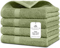 Villa Celestia Cotton Hand Towels Set of 4, 16 x 28, Oeko-TEX Certified, Quick Dry, Sage