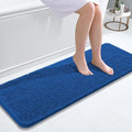 OLANLY Bathroom Runner Rugs 47x17, Soft Absorbent Chenille Bath Rugs, Rubber Backing Quick Dry, Machine Washable Long Bath Mats for Bathroom, Tub and Shower, Home Decor Accessories, Deep Navy Blue