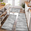XLHOMO Kitchen Rugs Sets of 3, Non Slip Washable Kitchen Mats for Floor, Cushioned Anti-Fatigue Comfort Kitchen Mat, Rubber Backing Abstract Kitchen Floor Mat for Laundry, Desk, Sink, Office