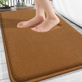 OLANLY Thick Memory Foam Bathroom Rugs 30x20, Absorbent Bath Mat, Ochre | Soft Quick Dry Bath Rugs Mats, Non-Slip, Machine Washable Carpet for Bathroom Floor, Tub and Shower, Home Decor Accessories