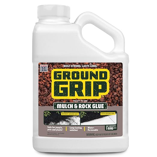Ground Grip Mulch & Rock Glue for Landscaping, 1 Gallon