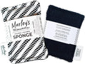 Marley's Monsters Washable Sponge – Reusable Eco-Friendly Scrubber – Dual-Sided for Gentle Cleaning or Heavy Duty Scrubbing – 4" x 5.5" Handmade in USA(Medium Stripe/Black Back)