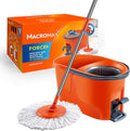Macromax 10L Spin Mop and Bucket Set - 360° Rotating Mop with Adjustable Handle - Eco-Friendly Design with 90% Recyclable Materials - Ideal for Hardwood, Laminate & Tile Floor Cleaning