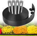 MIXC Garden Edging Border, 33FT 4 Inch Tall Plastic Landscape Edging with 50 U-Shaped Metal Stakes, More Stable and Flexible Tool-Free Lawn Border for Yard, Flower Bed & Landscaping