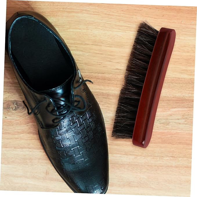 5pcs Portable Wooden Horsehair Shoe Cleaning Brush Small Scrubber for Shoes Boots Ergonomic Handle for Comfortable Grip for Polishing Maintenance
