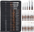 Nicpro Miniature Paint Brushes Dry Brush - 21PCS Model Paint Brush Set with Cloth Roll for Acrylic Oil Watercolor, Detail Paint Brush Drybrush for Model, Miniature Painting, Paint by Numbers, Craft