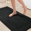 Madison Park Splendor Reversible 100% Cotton Bath Rug, 24 x 44, Black | Tufted Bathroom Mat, 3000 GSM, Hotel Quality, Luxurious Plush, Medium Pile, Absorbent, Quick Dry, OEKO-TEX, Shower Room Décor