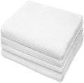 COTTON CRAFT Euro Spa Waffle Weave Bath Towels - Set of 4 White Towels | Pure 100% Ringspun Cotton Oversized Luxurious Towel Set - Soft Plush Super Absorbent Low Lint Quick Dry - 30 x 56 inches