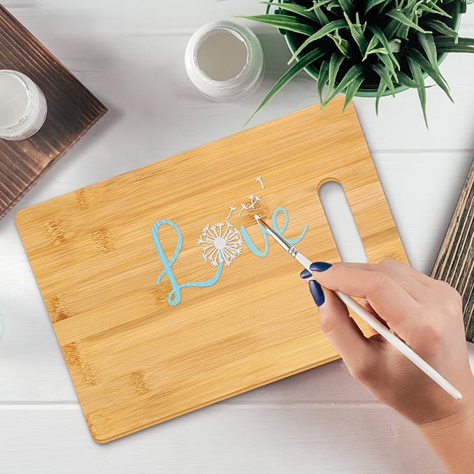 Vesici 18 Pack 12" x 8" Wood Cutting Boards with Handles Laser Engraving Bamboo Cutting Board Blanks Bulk Craft Boards for Wood Burning, Custom Engraving Gifts