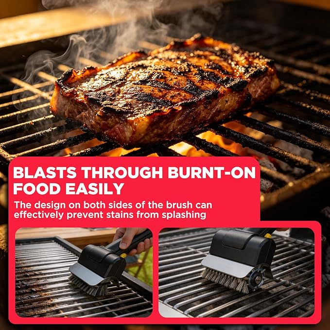 Electric BBQ Grill Brush, Rechargeable Grill Cleaning Brush with High-Speed Motor, Replacement Brush, Heavy Duty Stainless Steel Bristles, Automatic Barbecue Grate Cleaner Tool,Perfect BBQ Accessories
