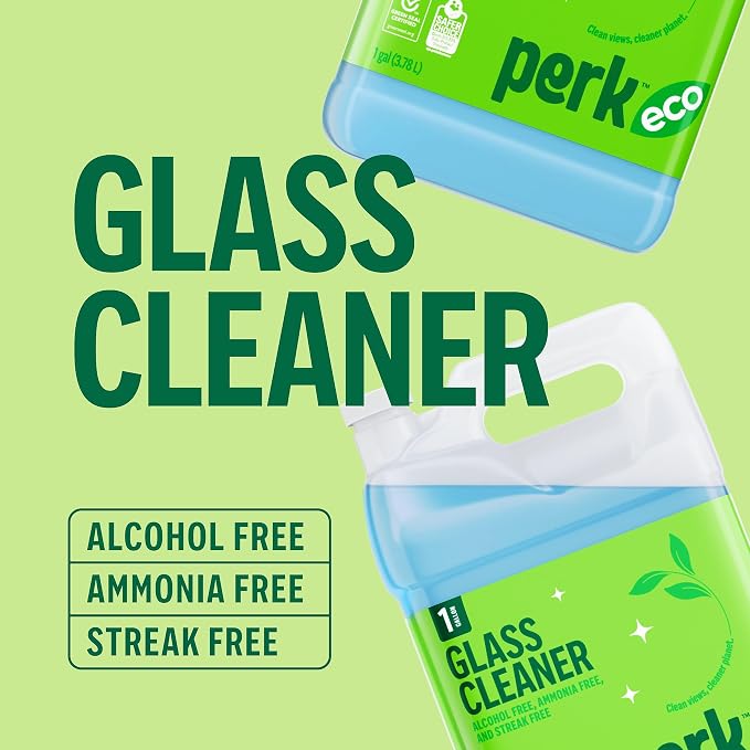 Perk Eco Glass Cleaner Refill, Ready To Use, 1 Gallon
