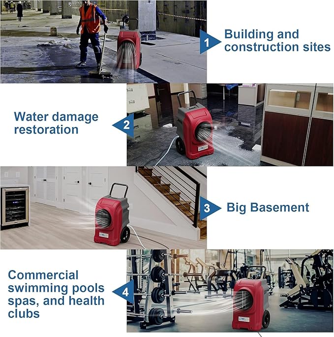 ALORAIR 270 Pints Commercial Dehumidifier with Pump, Whole House Dehumidifiers for Large Room, Industrial Large Dehu with Drain Hose for Basement, Water Damage Restore, Limited 6 Years Warranty