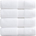 Springtree Home 100% Cotton Bath Towel Set | 4-Pack | Textured | White | Absorbent & Quick-Dry Bathroom Towels | Textured and Durable Cotton Towels for Bathroom | OEKO-TEX | Krista Collection