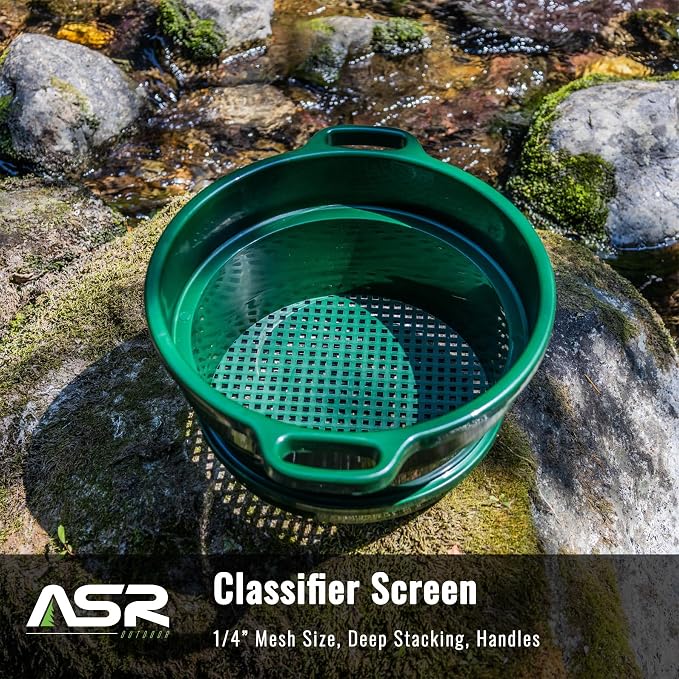 ASR Outdoor DEEP Stacking 1/4" Classifier Screen with Handles, Heavy Duty 5 Gallon Plastic Sifting Sieve