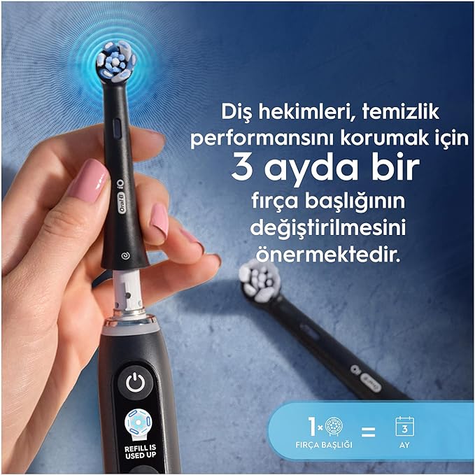 Oral-B Lot of 6 Ultimate Clean Replacement Toothbrush Heads, Authentic, Black, Deep Cleaning, Plaque Removal, Round Brush Head for Oral B iO Electric Toothbrushes