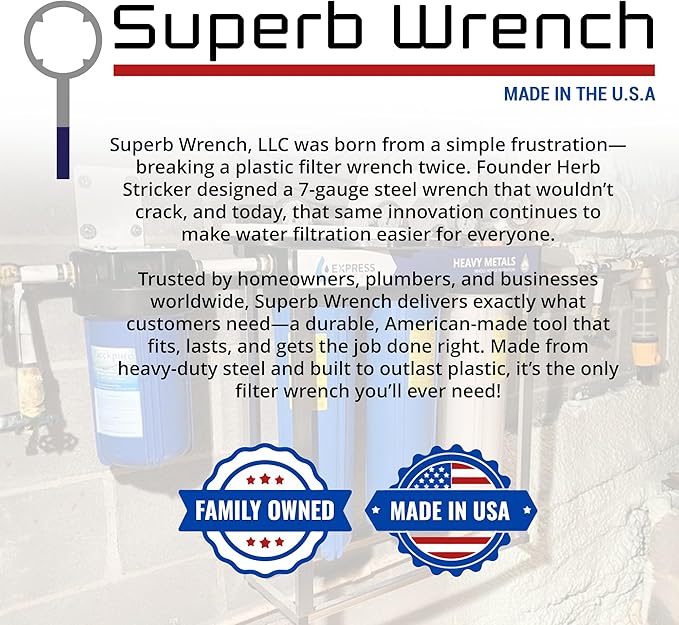 Superb Wrench SPBW-1 Heavy Duty Metal Water Filter Housing Wrench (4.8 inch Inside Diameter)