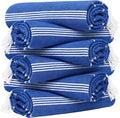 HAVLULAND Turkish Beach Towel Set of 6 Oversized 72x40 100% Turkish Cotton | Soft Hammam Peshtemal, Sand Free, Quick-Dry, Absorbent Bath Towel | Lightweight & Compact for Travel, Pool, Gym, Spa - Blue