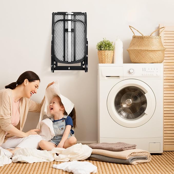 Wall Mounted Ironing Board Height Adjustment Fold Down Ironing Board | 36 x 12 Inch Wall Mount Space-Saving Iron Board with Removable Heat Resistant Cover for Laundry Room, Home, Small Spaces