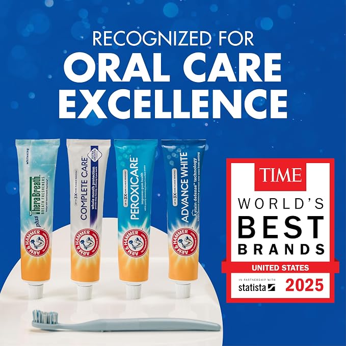 ARM & Hammer Toothpaste Plus TheraBreath Breath Fresheners, ICY Mint Flavor, Teeth Whitening Toothpaste, Anticavity Fluoride for Bad Breath, 5.5 Oz (Pack of 2)