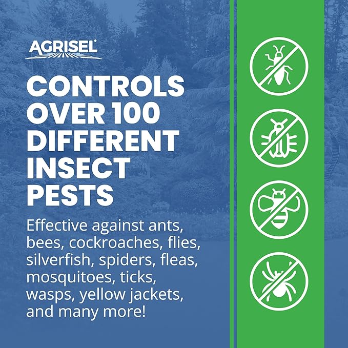 Agrisel Zone Plus Insect & Pest Control, Broad Spectrum, for Indoor & Outdoor, Effective Against 100 Pests, Eco-Friendly, 128 Ounce