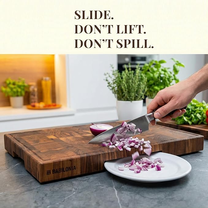 American Walnut Wood Cutting Board, End Grain Butcher Block for Kitchen | Black Walnut Grown in USA - 16" x 10" (ExtraThick 1.7") Heavy Duty Hardwood Non Toxic Wooden Chopping Boards (Oil Included)