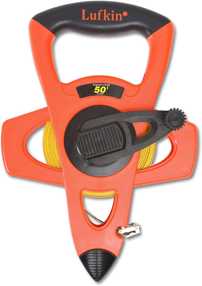 Crescent Lufkin 1/2" x 50' Hi-Viz® Orange Engineer's Fiberglass Tape Measure - FE050D