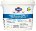 Clorox Healthcare Bleach Germicidal Wipes Bucket, 12" x 12", 110 Count Bucket (Package May Vary)