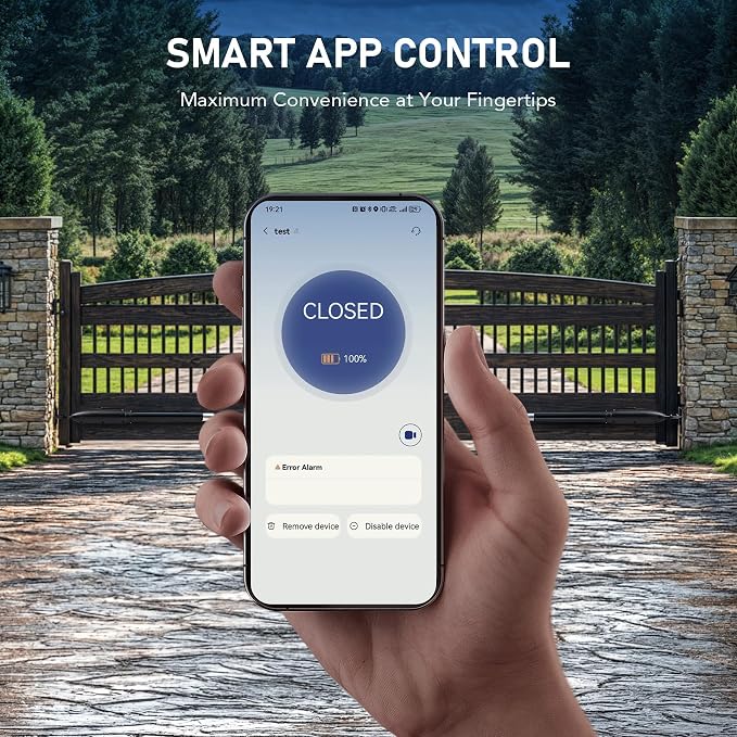 CO-Z Smart Gate Opener Kit, App Compatible Dual Swing Gate Opener for Doors up to 660lb*2, Automatic Electric Gate Opening System with Remote Controls & Release Keys for Driveway Home