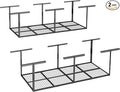 FLEXIMOUNTS 3x8 Overhead Garage Ceiling Storage Rack, 2 Pack, Hammertone | 750lbs Weight Capacity, 22"-40" Adjustable Organization System, Heavy-Duty Metal Ceiling Racks, Classic Series
