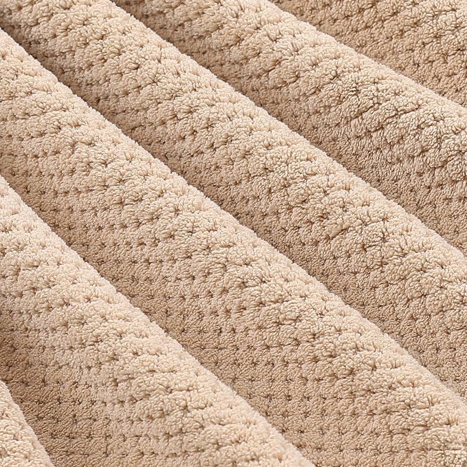 YTYC 39x78 Bath Sheets Set,Towels for Bathroom,Beige,6-Pieces | 2 Extra Large Bath Towels, 2 Hand Towels, 2 Washcloths, Super Soft,Highly absorbent,Hanging Loop,80% Polyester