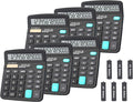 Calculators, BESTWYA Large Button Desk Calculator (Black, Pack of 6) | 12-Digit Dual Power Angled LCD Display Handheld Desktop Feature for Office, School, Home