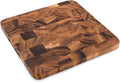 Ironwood Oslo End Grain Square Utility Cutting Board, 12 Inch Square Acacia Wood Cutting Board | Dice, Prep & Serve | Great for Meat & Veggies | Beautiful Acacia Wood | Knife Friendly End Grain Board | Charcuterie Board