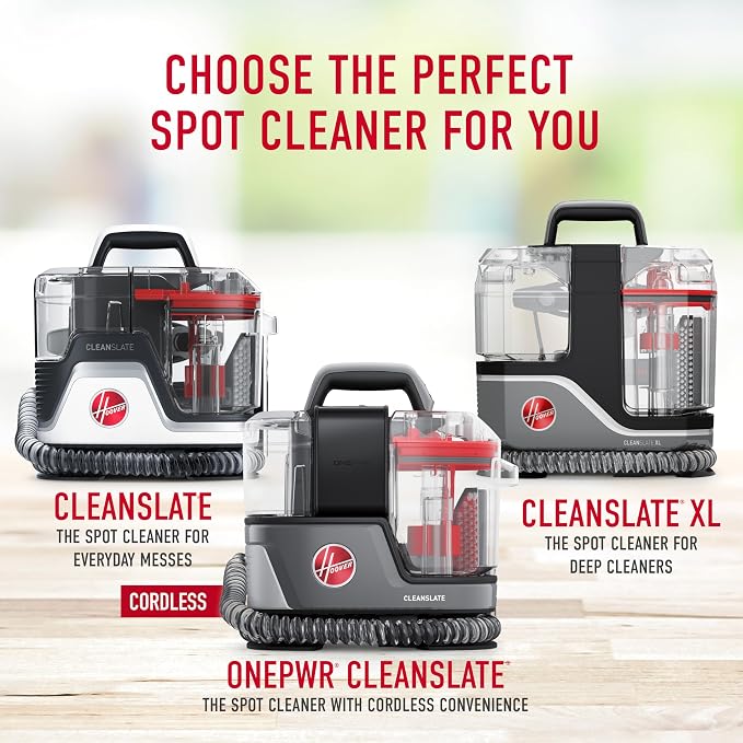 Hoover CleanSlate Plus Portable Carpet + Upholstery Spot Cleaner Machine | Powerful Suction with Versatile Tools, Pet Stain Remover, Car and Auto Detailer, Pair with Hoover Carpet Cleaner Solution