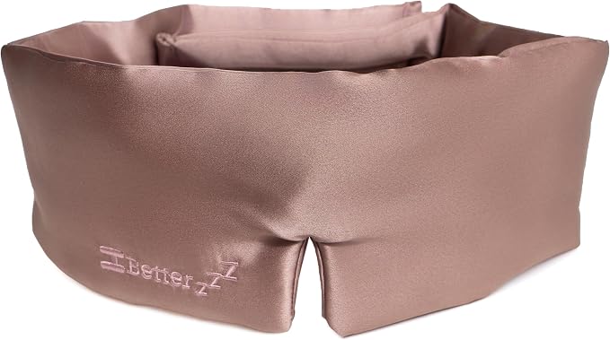 Better zzZ 100% Pure Mulberry Silk Sleep Mask for Women & Men – Adjustable Velcro Strap, Total Blackout, No Pressure Eye Mask for Deep Sleep & Travel Pouch Included - (Pink)
