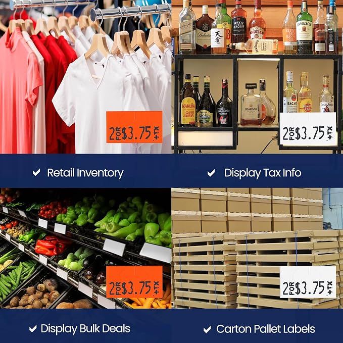 Pricing Labels for Monarch 1131 White and Fluorescent Red - 1 White & Red Sleeve - 40,000 Labels w/ 16 Rolls Value Combo Pack, 2 Sleeves - Made in USA