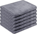 JML Large Microfiber Bath Towels Set of 6, 30" x 60", Grey Floral, | Soft,Super Absorption, Quick-Drying Perfect for Shower, Sauna, Yoga, Gym, Beach, Pool, Sport