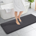 OLANLY Memory Foam Bathroom Runner Rug 59x20, Absorbent Long Mat, Dark Grey | Soft Quick Dry Bath Mat Rugs, Non-Slip, Machine Washable Mat for Bathroom Floor, Tub and Shower, Home Decor Accessories