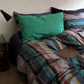 mixinni Blue Striped Duvet Cover Twin Size 100% Washed Cotton 3 Pcs Vintage Striped Bedding Set Soft Breathable Comforter Cover Set for Boys Girls Bedroom