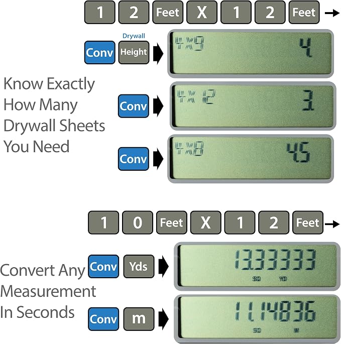 Victor C6000 Advanced Construction Calculator with Protective Case Displays in Fractional or Dimensional Forms Perfect for Carpenters, Renovators,Builders, Contractors, Estimators