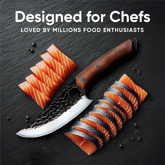 Matsato Chef Knife - Perfect Kitchen Knife for Cooking, Chopping | Japanese Steel Knife for Home, BBQ. For Balance & Control, 6.3 Inch