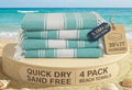 LANE LINEN Oversized Beach Towel, Beach Towels 4 Pack, Soft - Hunter Green | Pre-Washed Pool Towel - Quick Dry & Sand Free - 39"x71", Vacation Essential - Machine Washable, Travel & Camping, All-Season