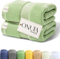 2 Packs Luxury Bath Towels Set, Ultra Soft Skin Bath Towel, Premium Hotel Bathroom Towels, Absorbent Quick Drying & Low Lint for Bathroom Spa Gym & Home Use，Green Set of 2