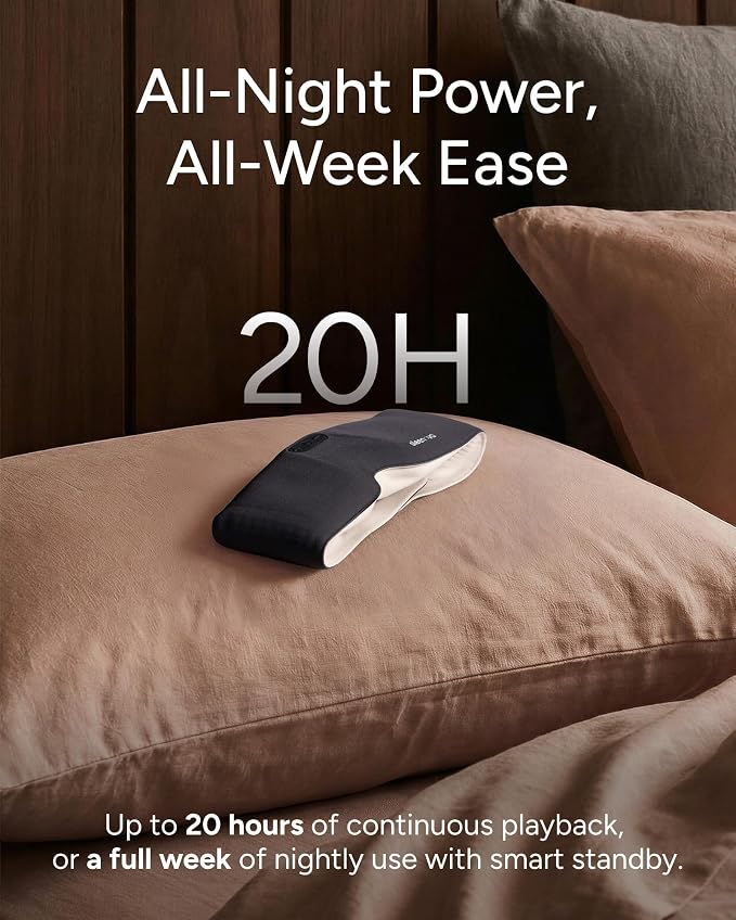 Sleenova SoundMask - Sleep Mask with Built-in Tuned Sleep Audio, Side Sleeper Optimized, Phone-Free Sleep & Nap, Bluetooth Modes