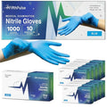 FifthPulse Blue Disposable Nitrile Exam Gloves Large 1000 Count - Medical Grade, 3 Mil, Textured Tips, Food Safe, Latex Free, Powder Free for Cleaning, Cooking, Medical Use - Case of 10 Boxes of 100