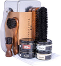 FootFitter Premium Leather Shoe Shine Kit, Complete Polish and Care Set | Restoration & Conditioning Kit with Premium Cleaning & Shoe Shine Tools in Metal Storage Tin for Footwear Care Precision